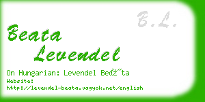 beata levendel business card